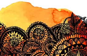 Quadro su tela – Mandala acquerello arancione