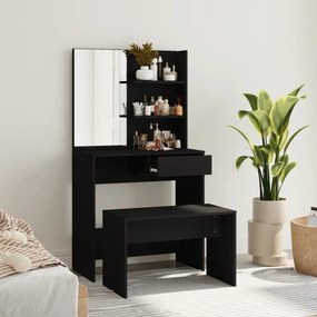Set toeletta nero 74,5x40x141 cm