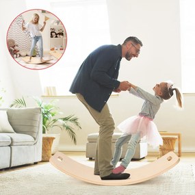 Costway Tavole di equilibrio in legno da 2 pezzi per adulti bambini, Tavole di equilibrio per l’allenamento Naturale