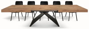 Tavolo VULCANO in legno, finitura rovere rustico con base in legno mdf antracite, allungabile 160×90 cm – 240×90 cm
