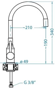 ALVEUS 1144433 - Rubinetto per lavello con braccio flessible MINTAS 34 cm opaco nero