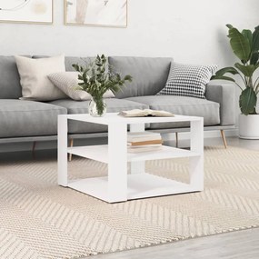 Tavolino Da Salotto Bianco 59,5x59,5x40 Cm İn Legno Multistrato /