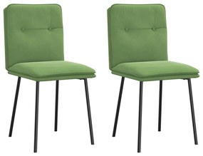 Sedie Da Pranzo 2 Pz Verde Chiaro İn Velluto /