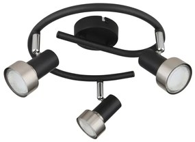 Globo 57917-3N - Faretto  MASON 3xGU10/25W/230V nero/argento