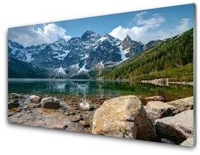 Quadro in vetro Paesaggio del lago di montagna 100x50 cm