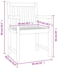 Sedie da Giardino 6 pz 56x55,5x90 cm Legno Massello di Acacia