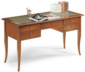 DARWIN - scrittoio piano in pelle in legno massello 130 x 65