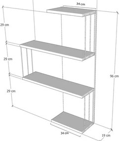 Scaffale a castello in pino decorato in bianco e naturale 64 cm Cambel - Kalune Design