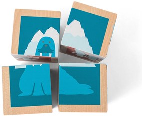 Cubi illustrati in legno con animali - 4 pezzi