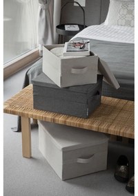 Scatola in tessuto beige con coperchio 35x19x26 cm Soft Storage - Bigso Box of Sweden