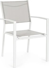 Sedie Da Esterno In Alluminio Bianche Con Braccioli Hilde Bizzotto - 4 pezzi