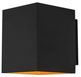 Lampada da parete di design quadrato nero e oro - Sola