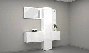 Set Ingresso Moderno KOMPACT 4 Pezzi – 170x35x191 cm, Specchio e 11 Ripiani
