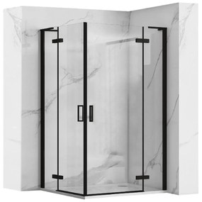 Rea Hugo box doccia 80x80 cm quadrato nero semiopaca/vetro trasparente REA-K6600