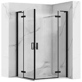 Rea Hugo box doccia 80x80 cm quadrato nero semiopaca/vetro trasparente REA-K6600