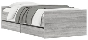 Giroletto con cassetti grigio sonoma 100x200 cm