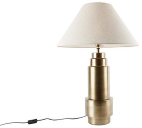 Lampada da tavolo in bronzo con paralume in tessuto beige 55 cm - Bruut