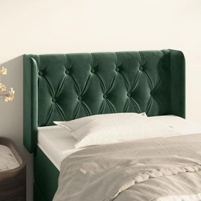 Testiera Ad Orecchio Verde Scuro 83x16x78/88 Cm İn Velluto /