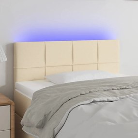 Testiera A Led Crema 100x5x78/88 Cm İn Tessuto /