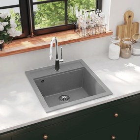 Lavello Da Cucina İn Granito Vasca Singola Grigio /