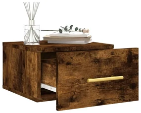 Comodino a muro rovere fumo 35x35x20 cm