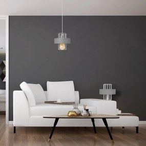 Lampadario a sospensione con filo VOLTA 1xE27/15W/230V grigio