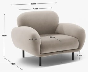 Poltrona color terracotta con rivestimento in bouclé Poppy – Micadoni