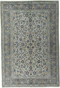 Kashan Tappeto 320 x 220 Nero (Iran) Annodato A Mano