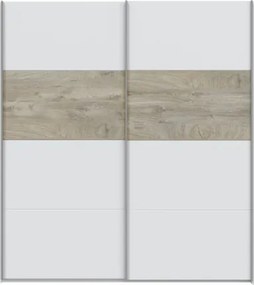 Armadio 2 Ante Scorrevoli 180x60x200 Bianco E Rovere ARM182