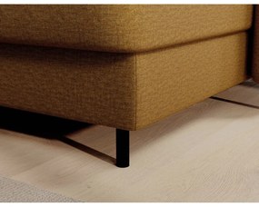 Divano angolare giallo allungabile/con contenitore (con penisola a sinistra/a U) e rivestimento in velluto Berrto – ELTAP