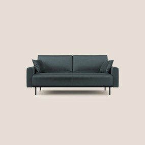 Arthur divano moderno in velluto morbido impermeabile T01 petrolio 170 cm