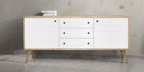 Credenza da 185 cm in legno abete spazzolato due colori