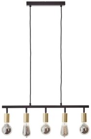 Brilliant - Lampadario a sospensione su cavo TIFFANY 5xE27/28W/230V nero/ottone