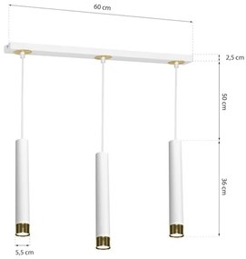 Lampadario a sospensione con filo DANI 3xGU10/8W/230V