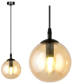 Lampadario a sospensione con filo COSMO 1xE14/10W/230V diametro 14 cm nero/beige