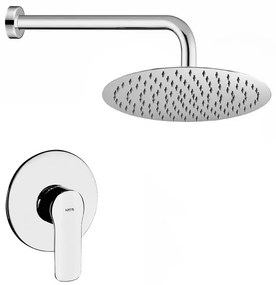 Kit doccia incasso con soffione 20 tondo slim in acciaio  Punta+