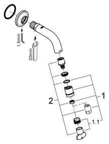 GROHE 20205000 - Valvola universale da 106 mm per montaggio a parete, cromo lucido