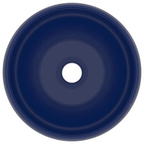 Lavandino Lusso Rotondo Blu Scuro Opaco 40x15 cm in Ceramica
