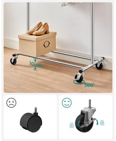 Appendiabiti mobile a piantana LINEA, argento