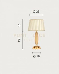 Lumetto cecilia cristallo oro 1 luce attacco e14 con paralume avori...