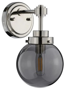Applique Contemporanea Kula Acciaio Nichel Lucido Vetro 1 Luce E14
