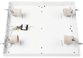 Plafoniera NATURAL SQUARE 4xE27/15W/230V 39x39 cm pino/bianco