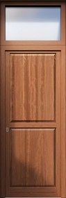 Portoncino d'ingresso in legno Bugnale 21 L 80 x H 210 cm noce apertura a destra