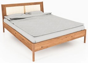 Letto matrimoniale in rovere con testiera in rattan 140x200 cm Pola - The Beds