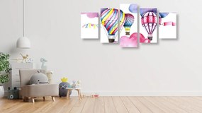 Quadri 5 pezzi – Palloncini nel vento