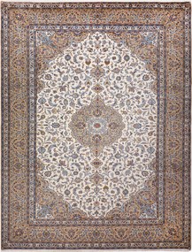 Kashan Tappeto 300 x 400 Beige (Iran) Annodato A Mano