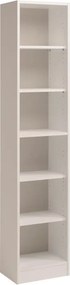 Libreria Sophia L 41.3 x P 28 x H 198 cm in truciolare bianco opaco, portata per ripiano 5 kg
