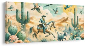 Quadro su tela – Scena western con cavallo