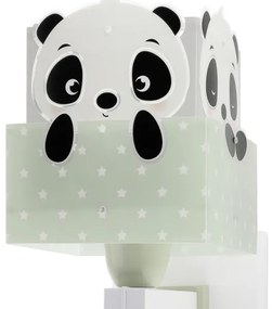 Dalber 63169H - Applique per bambini PANDA 1xE27/60W/230V verde