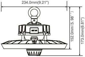 Campana LED Potenza Regolabile 55/75/100W CCT 215 lm/W IP65 - LIFUD Colore Bianco Variabile CCT